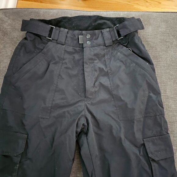 Fera Men's Black Fully Lined Zip Pockets Belted Snow Pants Size 32 - Picture 2 of 10